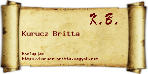 Kurucz Britta névjegykártya